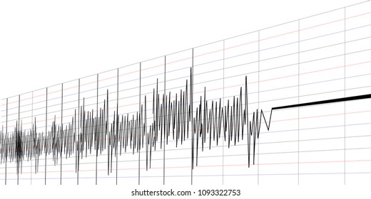 Seismogram of different seismic activity record vector illustration