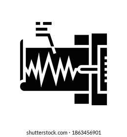 vector de icono de glifo de dispositivo sismógrafo. signo de dispositivo sismógrafo. símbolo de contorno aislado ilustración negra