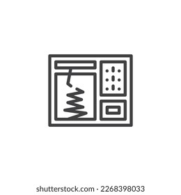 Seismograph display line icon. linear style sign for mobile concept and web design. Earthquake seismograph outline vector icon. Symbol, logo illustration. Vector graphics