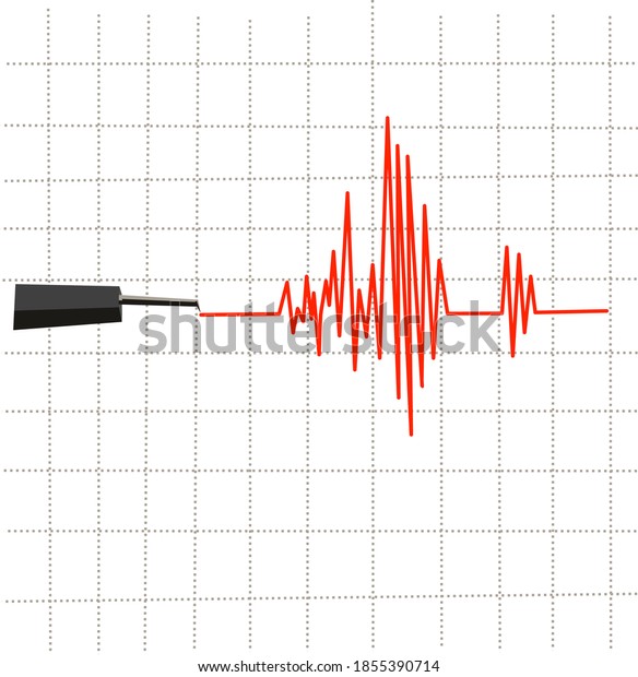 Seismograph machine for display\
measurement of earthquakes illustration vector . audio waves\
graphics 