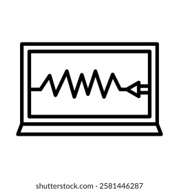 Seismograph Vector Line Icon Design
