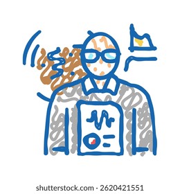 seismologists worker doodle icon sketch vector. seismologists worker sign. isolated symbol illustration
