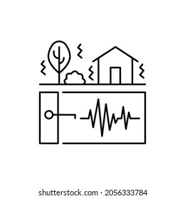 Seismology Color Line Icon. Isolated Vector Element. Outline Pictogram For Web Page, Mobile App, Promo