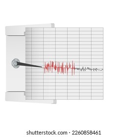 Seismometer. Seismometer printing details. Seismograph Earthquake Activity