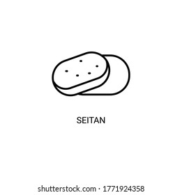 Seitan, alternative meat simple thin line icon vector illustration