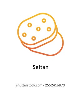 Seitan  Vector Gradient outline Icon. Eps10 File