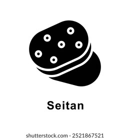 Seitan vector Solid icon style illustration. Symbol on White background EPS 10 File