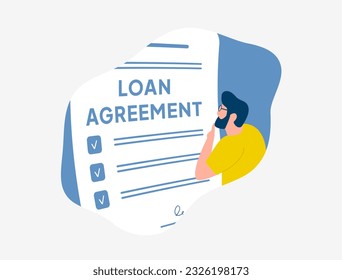 Seize Financial Opportunities with Loan Agreements. Borrow, Mortgage and Personal Loans. Satisfy Obligations, Secure Profitable Transactions and Receive Loan Agreement Approval. Vector illustration