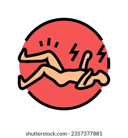 seizures convulsions disease symptom color icon vector. seizures convulsions disease symptom sign. isolated symbol illustration