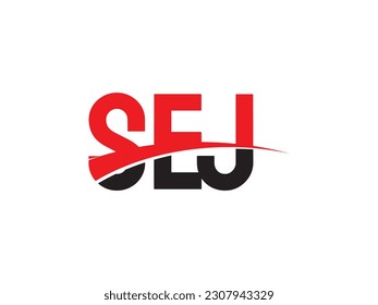 Ilustración del vector de diseño del logotipo inicial de la carta SEJ