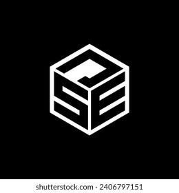 SEJ letter logo design with black background in illustrator, cube logo, vector logo, modern alphabet font overlap style. calligraphy designs for logo, Poster, Invitation, etc.