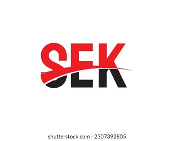 Ilustración del vector de diseño del logotipo inicial de la letra SEK