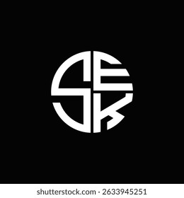 SEK logo SEK icon SEK monogram SEK letter minimalist Circle flat Unique modern abstract logo design.
