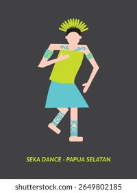 Seka Dance Vector – Traditional Coastal Dance from Papua, Indonesia