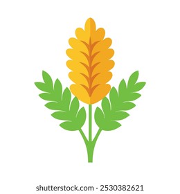 Selaginella flower isolated flat vector illustration on white background.