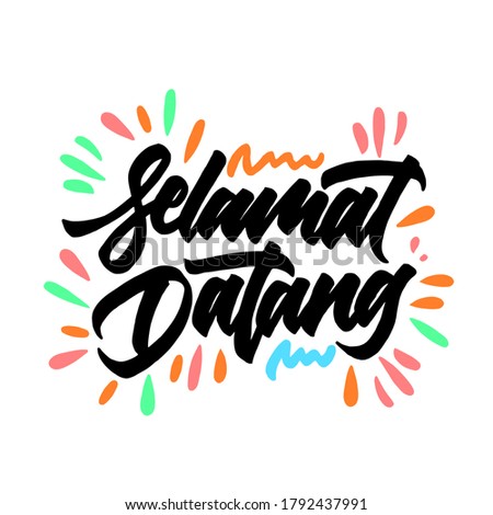 Selamat datang hand drawn vector lettering,modern brush calligraphy. vector illustration.
