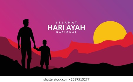 Selamat hari ayah Nasional or happy fathers day background, banner, poster design