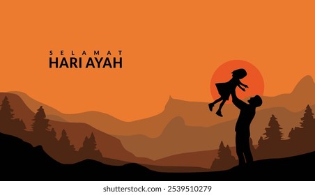 Selamat hari ayah Nasional or happy fathers day background, banner, poster design