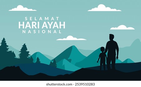 Selamat hari ayah Nasional or happy fathers day background, banner, poster design