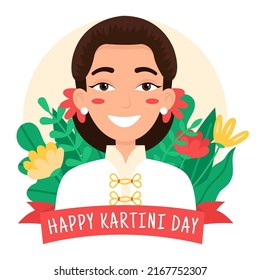 Selamat Hari Kartini. Happy Kartini Day. Indonesian hero who fought for women's rights and female education. 
