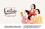 Selamat Hari Kartini Means Happy Kartini Day. Kartini is Indonesian Female Hero. Habis gelap terbitlah terang means After Darkness comes Light. Vector Illustration.