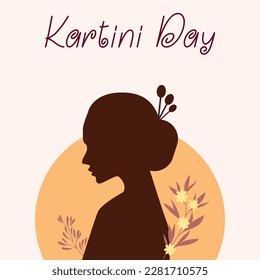 Selamat Hari Kartini Means Happy Kartini Day. Kartini is Indonesian Female Hero. Habis gelap terbitlah terang means After Darkness comes Light. Vector Illustration.