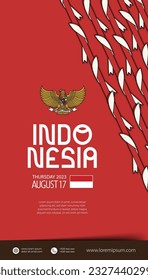 Selamat hari kemerdekaan Indonesia. translation happy indonesian independence day illustration social media post