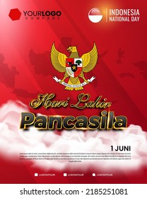 Selamat Hari Lahir Pancasila Translation : The Day of Birth of Pancasila Vector Illustration. Happy Pancasila Day poster Banner Template.