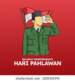 Selamat hari pahlawan Means Happy heroes national Indonesia day 10 november