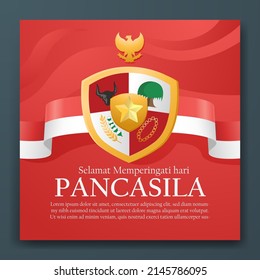 selamat hari pancasila means happy pancasila day social media post greeting poster  svg