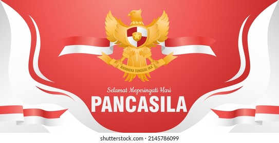 selamat hari pancasila means happy pancasila day social media post greeting poster  svg