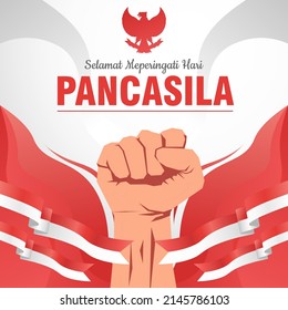 selamat hari pancasila means happy pancasila day social media post greeting poster 