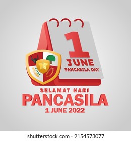 Selamat hari pancasila means happy pancasila day the symbol of the republic of indonesia svg