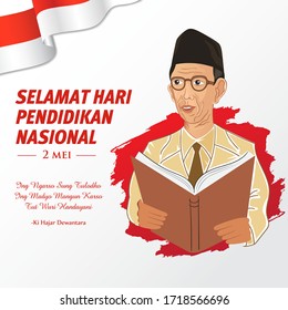 Selamat hari pendidikan nasional 2 Mei, Traducción: 2 de mayo, feliz Día de la Educación Nacional de Indonesia