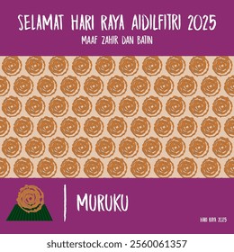 Selamat Hari Raya 2025. Various Raya cookies vector designs. Traditional Hari Raya poster, backdrop, background and bunting