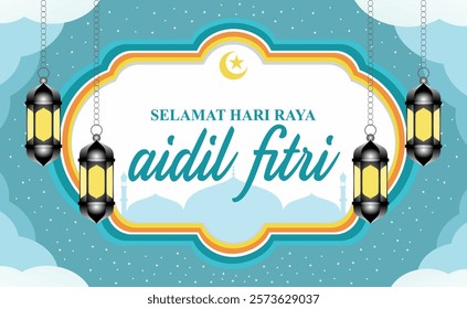 Selamat Hari Raya Aidilfitri Vector Design (Translation: Celebration of Breaking Fast)