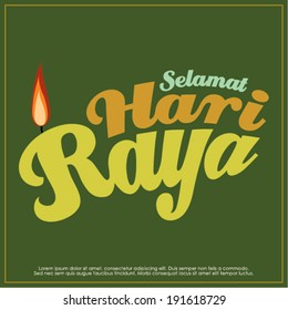 Selamat Hari Raya festival typography design