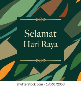 Selamat Hari Raya Greetings Vector Design, Raya Background Design, Modern Abstract Raya Illustration - Vector