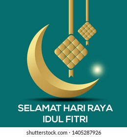 Selamat hari raya idul fitri simple greeting card