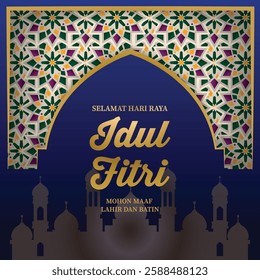 Selamat hari raya idul fitri celebration holiday banner design