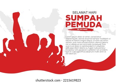 Selamat Hari Sumpah Pemuda. Translate: Happy Youth Pledge Day. October 28. Suitable for Greeting Card, Poster, Banner, Web and Social Media Post. Vector Illustration