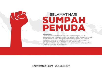 Selamat Hari Sumpah Pemuda. Translate: Happy Youth Pledge Day. October 28. Suitable for Greeting Card, Poster, Banner, Web and Social Media Post. Vector Illustration