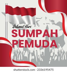 Selamat Hari Sumpah pemuda. Translation: Happy Indonesian Youth Pledge. Suitable for greeting card, poster and banner. Vector illustration