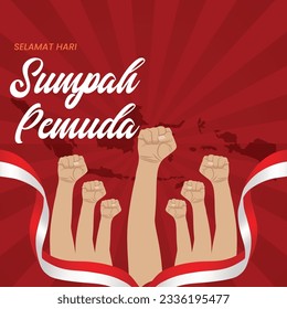 Selamat Hari Sumpah pemuda. Translation: Happy Indonesian Youth Pledge. Suitable for greeting card, poster and banner. Vector illustration