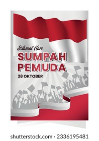 Selamat Hari Sumpah pemuda. Translation: Happy Indonesian Youth Pledge. Suitable for greeting card, poster and banner. Vector illustration