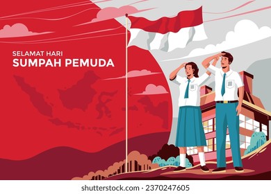 Selamat Hari Sumpah pemuda. Translation: Happy Indonesian Youth Pledge Background Design