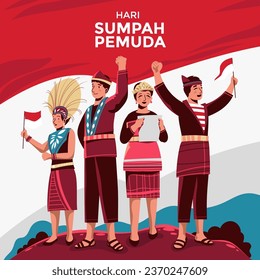 Selamat Hari Sumpah pemuda. Übersetzung: Frohes indonesisches Jugendrama