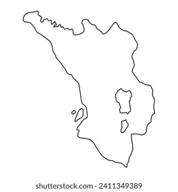 Selangor state map, administrative division of Malaysia. Vector illustration.