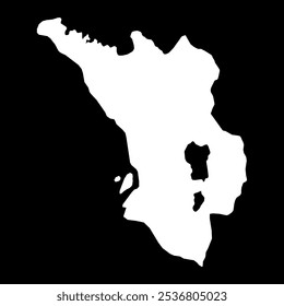 Mapa del estado de Selangor, división administrativa de Malasia. Ilustración vectorial.