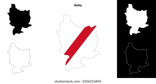 Selby blank outline map set